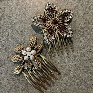 Vintage Style Bronze Hair Combs